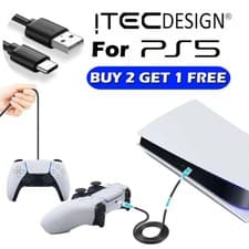 Image of 1 Meter Long USB Play and Charge Charging Cable for PS5 PlayStation 5 Controller