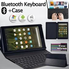 Image of UK Leather Stand Cover Case+Bluetooth Keyboard For Amazon Fire 7/HD 8/HD 10/Plus