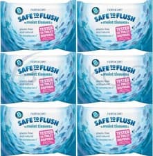 Image of Natracare Safe to Flush Moist Tissues 30 Wipes (Pack of 6)