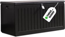 Image of Olsen & Smith Extra-Large Outdoor Storage Box Wood Effect – Lockable Weather Res