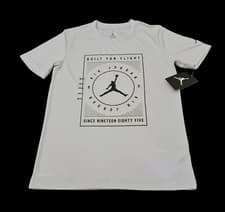 Image of Jordan Flight Box Logo Light Bone T Shirt Junior Size UK M/ 140-152cm/10-12 Yrs