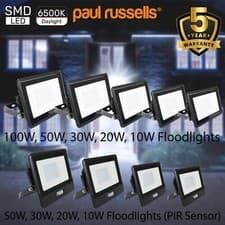 Image of LED Floodlight Motion Sensor 10W-100W Security Outdoor PIR Flood Light Garden