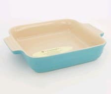 Image of LE CREUSET Teal Turquoise Square Stoneware Dish 23 cm new READ DESCRIPTION