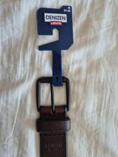 Image of Levi's Denizen Dark Brown Genuine Leather Belt 36" NEW Tags UK Seller
