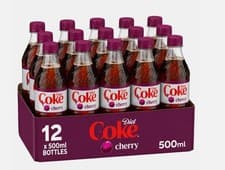 Image of Diet Coke Cherry 500ml Bottles – Pack of 6 or 12 – Fast & Safe Delivery