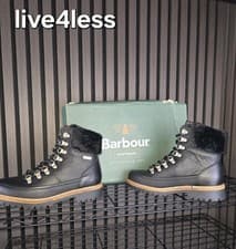 Image of (R32) Barbour Bamburgh Hiker Boot In Black (Size Uk 3) Rrp £139