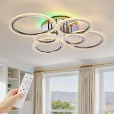 Image of Modern LED Ceiling Light Dimmable Living Room Ceiling Light with RGB Backlight