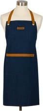 Image of LE CREUSET 4-Layered Textile Chef’s Apron, Bibbed, Stain Dark Blue Denim