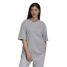 Image of ADIDAS Originals Women's Grey Adicolor Heavy Single Jersey T-Shirt Size UK 14
