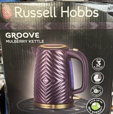 Image of Russell Hobbs Groove Electric Jug Kettle Fast Boil 1.7Ltr 3KW Mulberry 26383