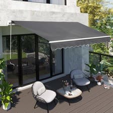 Image of Garden Patio Manual Awning Canopy Shelter Retractable 4 Size 5Colour Refurbished