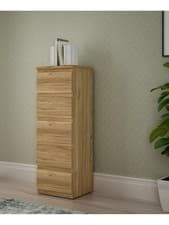 Image of Lisson Narrow Chest of 5 Drawers New Oak Spacious and Stylish Bedroom Storage