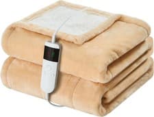 Image of Heated Electric Blanket Throw 130x160cm 10 Heat Flannel Sherpa RRP £29.99