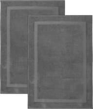 Image of 2x Luxury Cotton Bath Mats Terry Towelling 1000GSM Bathroom Rugs Soft Washable