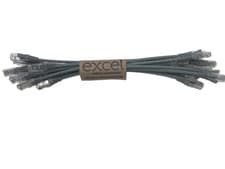 Image of Excel Cat6 Patch Lead 0.3m Grey U/UTP LSOH RJ45 Ethernet Cable 10‑Pack