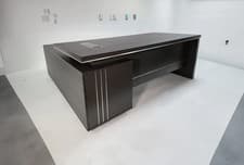 Image of Stylish Grey Oak Corner Executive Office Desk - 1600mm, 1800mm, 2000mm