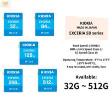Image of KIOXIA MADE IN JAPAN EXCERIA SD card series 32 to 512GB