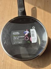 Image of George Home 18cm Saucepan with Lid - Aluminium Non-Stick - Brand New