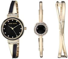 Image of Women s Premium Crystal Accented Watch and Bangle Set