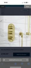 Image of Brushed Brass 2 Outlet Concealed Thermostatic Shower Valve With Triple Control