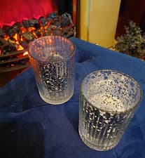 Image of Gorgeous Pair of Silver Mercury Glass Candle Holders - New
