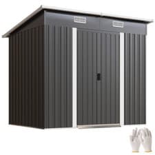 Image of Outsunny 7 x 4ft Outdoor Garden Storage Shed for Garden Black