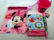 Image of Minnie Mouse/Daisy Duck 20" Beach Ball,Swim Ring,Arm Floats,Bag,&Squirter-New!