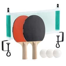 Image of Table Tennis Set Ping Pong Racket Bats Balls Net 2 Player Indoor Outdoor
