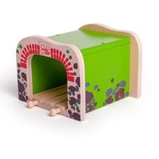 Image of Bigjigs Rail Double Tunnel, Wooden Train Set Accessories, Train Set Tunnel