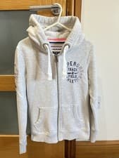 Image of Women's Superdry Light Grey Marl Zip Up Hoodie Small