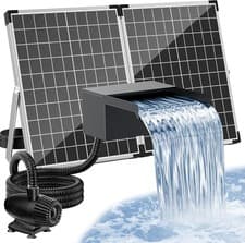 Image of Solar Pond Waterfall Kit 55W, 304 Stainless Steel Spillway Box with Multi-Filtra