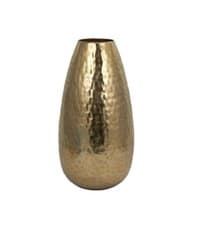 Image of New Attractive Hammered Metal Vase, Perfect For Any Flat Surface - Champagne