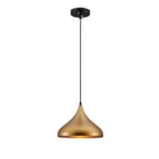 Image of Dome Metal Pendant Light Gold E27 Fittings