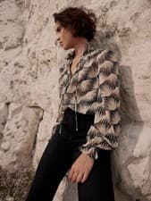 Image of MINT VELVET Size M 12-14 geo Print Blouse BNWOT