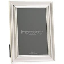Image of Silver 6x4 Inch Silver Plated Frame With Beaded Edge