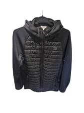 Image of Jack & Jones Mens Puffer Jacket Warm Full Zip Hooded Neck Winter