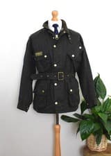 Image of New BARBOUR Green A7 Biker Wax Jacket Size 42/52 XL Belted Original Motorcycle