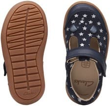 Image of BNIB Clarks Girls Toddler FLASH MOUSE Navy Blue Leather Shoes