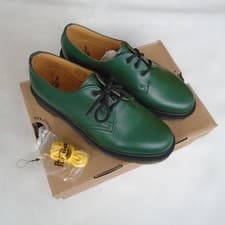 Image of Dr Martens 1461 3 Eyelet Oxford Shoe Smooth Green Leather Women's UK 5 NEW