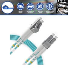 Image of LC-LC Duplex Fibre Optic Patch Lead OM4 Multimode 3mm Aqua Cable