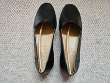 Image of Unused Hotter Topaz Black Leather Shoes Size UK 6 Extra Wide Fit