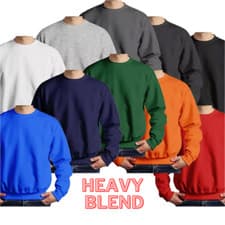 Image of Mens Sweatshirt Heavy Blend 100% Cotton Plain Jumper Casual Very High Quality