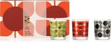 Image of Orla Kiely Luxury Three Mini Candle Gift Set Fig Tree, Earl Grey, Geranium New