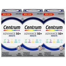 Image of 3 x Centrum Advance 50 Plus Multivitamin & Mineral Tablets, Pack of 100