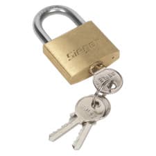 Image of Sealey Brass Body Padlock with Brass Cylinder 40mm - S0987