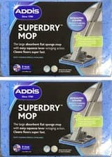 Image of 2 x Addis Superdry Anti Bacterial Cleaning Sponge Mop Refill Replacement Head