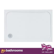 Image of Rectangular Low Profile Shower Tray Stone Resin Acrylic Capped- 1200x800mm