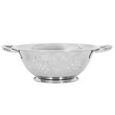 Image of Colander Shallow with Handle 22cm Stainless Steel Round Pasta Vegetable Strainer