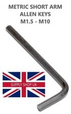 Image of Metric Short Arm Allen Key / Hex Wrench / Hexagon Keys / Wrenches M1.5 - M10