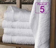 Image of 5x White Hotel Quality Bath Sheets | 100% Egyptian Cotton | 600 GSM | 100x180 CM